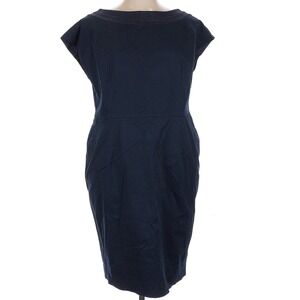 ESCADA Navy Blue‎ Sheath Dress Women's Cap Sleeve SIZE 46